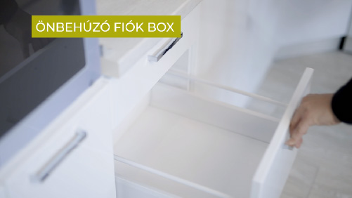 Terék Bútorszalon és Konyhastúdió - Nagykáta - Önbehúzó fiók box az Antónia konyhabútorban